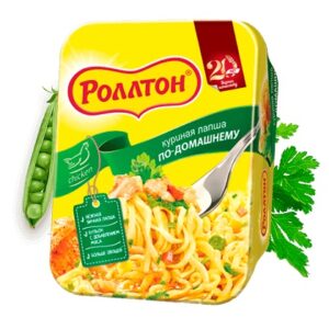 Лапша быстрого приготовления ʺРоллтонʺ, курица по-домашнему, лоток 90гр