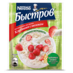 Каша без варки ʺБыстровʺ клубника с молоком, 90гр