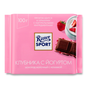 Шоколад “Ritter sport” клубника с йогуртом, 100гр