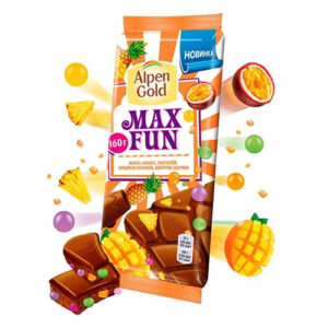 Шоколад “Alpen Gold” Max fun, манго-ананас 150гр